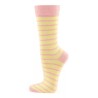 Chaussettes Rayé jaune et rose Cheville Marque Veraluna en coton bio