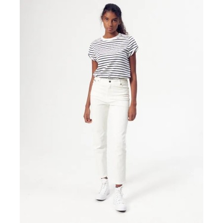 Jeans Mom Jeanne denim écru Marque Gentle Factory coton élasthanne