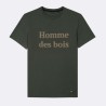 T-shirt Arcy Coloris vert Impression Homme des bois col rond Marque FAGUO en coton biologique