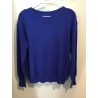 Pull maille fine col rond bleu klein