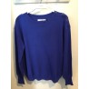 Pull maille fine col rond bleu klein