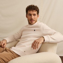 Sweat col rond en molleton Marque Faguo modèle Bussyen coton dont 8% recyclé et polyester dont 13% recyclé  Fabriqué au Portugal