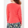 Pull col V tricot fin coloris fraise modèle Haya Marque La Fiancée