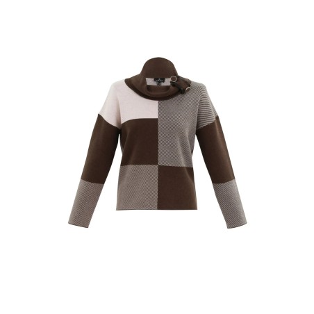 Pull Patchwork marque Marble en coton et polyamide