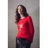 Pull rouge Col rond motif Noël Marque Marble en viscose et polyamide