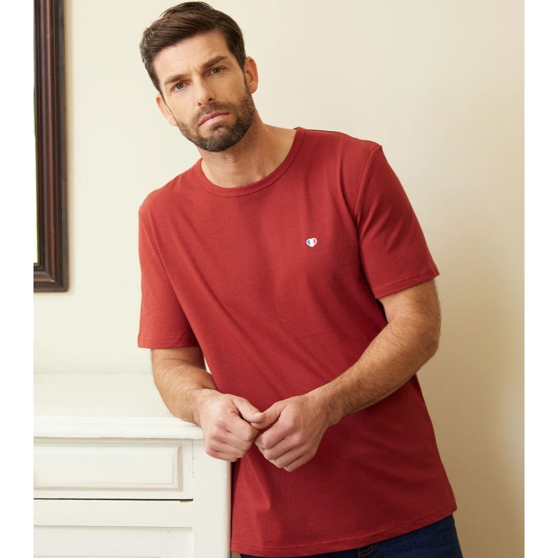 T-shirt homme terracotta en coton marque COCORICO