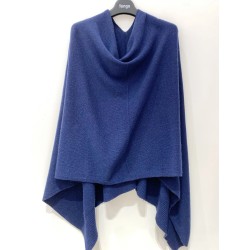 Poncho en maille Marque Fengo en mélange de laine, viscose et cachemire