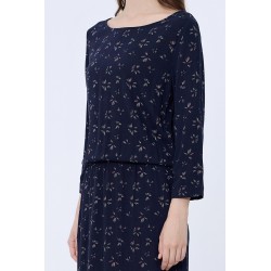 Robe Casual chic et confortable  Marque SMART&JOY bleu marine en viscose