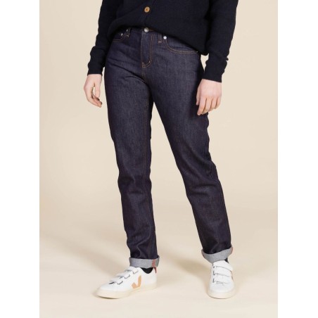 Jeans 201N droit denim super denim brut Marque 1083 en coton bio carde