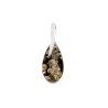 pendentif argent 925/1000 ambre vert opalook