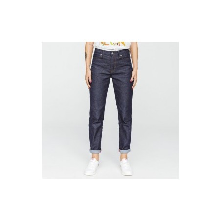 Jeans 258 Mom SuperDenimFlex Indigo Brut Femme Marque 1083 en coton biologique