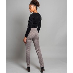 Pantalon Lize carreaux bordeaux Marque Ficelle Paris fabriqué en France